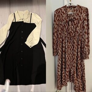 Elegant Black and Cream Dress